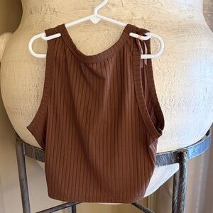 SHEIN Chocolate Ribbed Tank Top